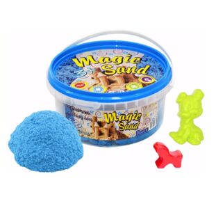 Кінетичний пісок Magic Sand 350г в відрі блакитний з формочками 370-2
