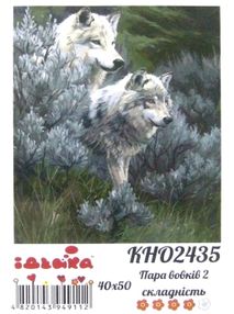 картина по номерам идейка   розпис по номерах ідейка  артикул КНО2435 пара вовк