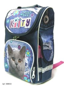 рюкзак ортопедичний    Leader 988633 Smile Сірий кіт розмір 33*26*16см