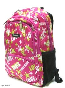 рюкзак ортопедичний    Leader 982029 рожевий (білі-зелені надписи) (38х28х16см)