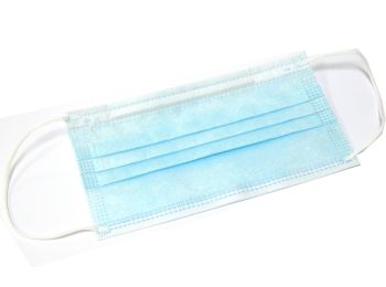 Маска медична блакитна 3-х слойна + 1 слой мельтблаун (медицинская маска)