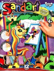 набір для творчості фреска з кольорового піску Sandart Fresco SA-02-02 поні малює