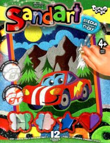 набір для творчості фреска з кольорового піску Sandart Fresco SA-02-03 машинка