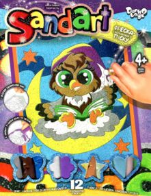 набір для творчості фреска з кольорового піску Sandart Fresco SA-02-06 сова на місяці