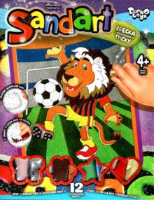 набір для творчості фреска з кольорового піску Sandart Fresco SA-02-07 левеня в м'ячем