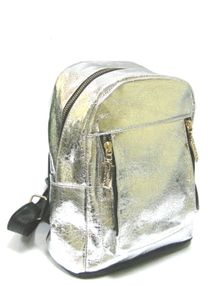 Рюкзак шкірзам 41225-UN блискучий сріблястий