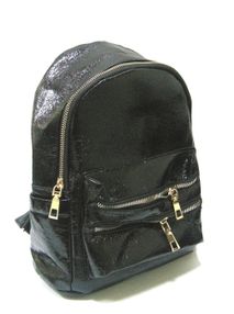 Рюкзак шкірзам 41229-UN блискучий чорний
