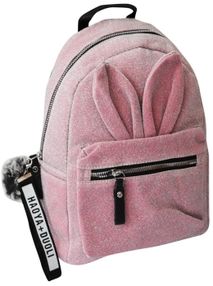 Рюкзак тканевий 41371-UN з вушками рожевий з чорним