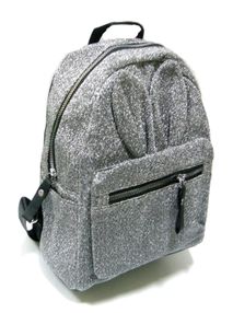Рюкзак тканевий 41373-UN з вушками срібний з чорним