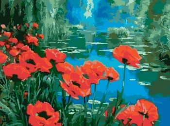 Розпис по номерах 40х50 КНО2056 Маки біля ставка "Ідейка"