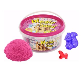Кінетичний пісок Magic Sand 350г в відрі рожевий з формочками 370-3