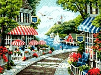 Алмазная мозаика 40*50 АМ6003 Яскраве місто "Ідейка"