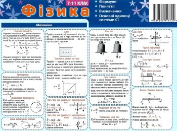 картонка-підказка фізика 7-11 клас картонка-підказка фізика 7-11 клас