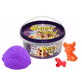 Кінетичний пісок Magic Sand 350г в відрі бузковий з формочками 370-4