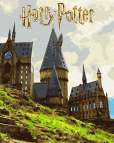 Розпис по номерах 40х50 KHO5232 Harry Potter Пейзаж Гоґвортсу з фарбами металік "Ідейка"