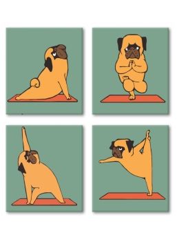 Розпис по номерах 18х18 4шт KNP012 Yoga-dog Ідейка Ціна (цена) 250.50грн. | придбати  купити (купить) Розпис по номерах 18х18 4шт KNP012 Yoga-dog Ідейка доставка по Украине, купить книгу, детские игрушки, компакт диски 0