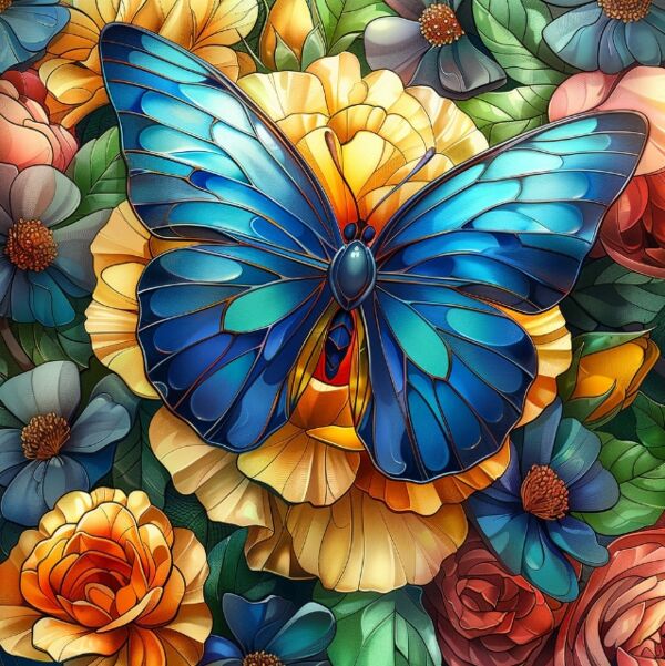 Алмазна мозаїка 25х25 BH001 Синій метелик brushme Брашми Ціна (цена) 162.50грн. | придбати  купити (купить) Алмазна мозаїка 25х25 BH001 Синій метелик brushme Брашми доставка по Украине, купить книгу, детские игрушки, компакт диски 2