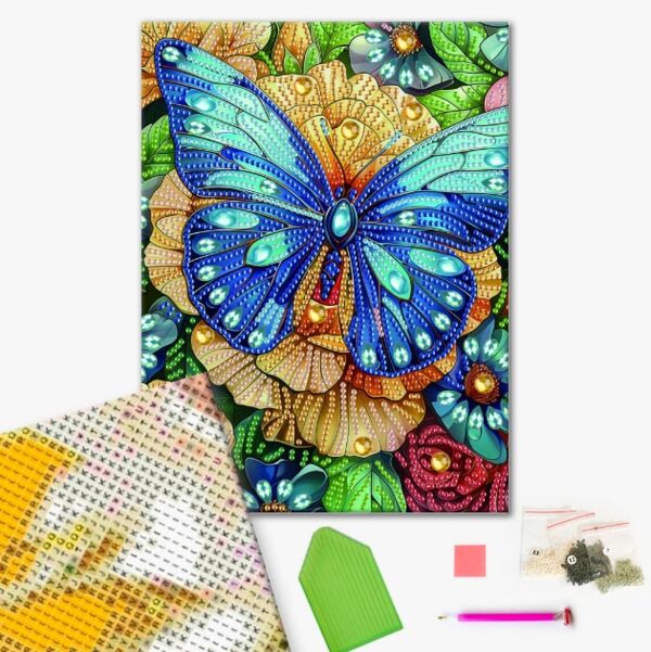 Алмазна мозаїка 25х25 BH001 Синій метелик brushme Брашми Ціна (цена) 162.50грн. | придбати  купити (купить) Алмазна мозаїка 25х25 BH001 Синій метелик brushme Брашми доставка по Украине, купить книгу, детские игрушки, компакт диски 1