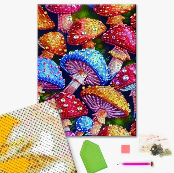 Алмазна мозаїка 25х25 BH015 Кольорові мухомори brushme Брашми Ціна (цена) 162.50грн. | придбати  купити (купить) Алмазна мозаїка 25х25 BH015 Кольорові мухомори brushme Брашми доставка по Украине, купить книгу, детские игрушки, компакт диски 1