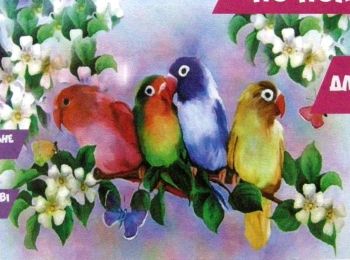 ИД Розпис по полотну 25х35 7116 Папужки "Ідейка"