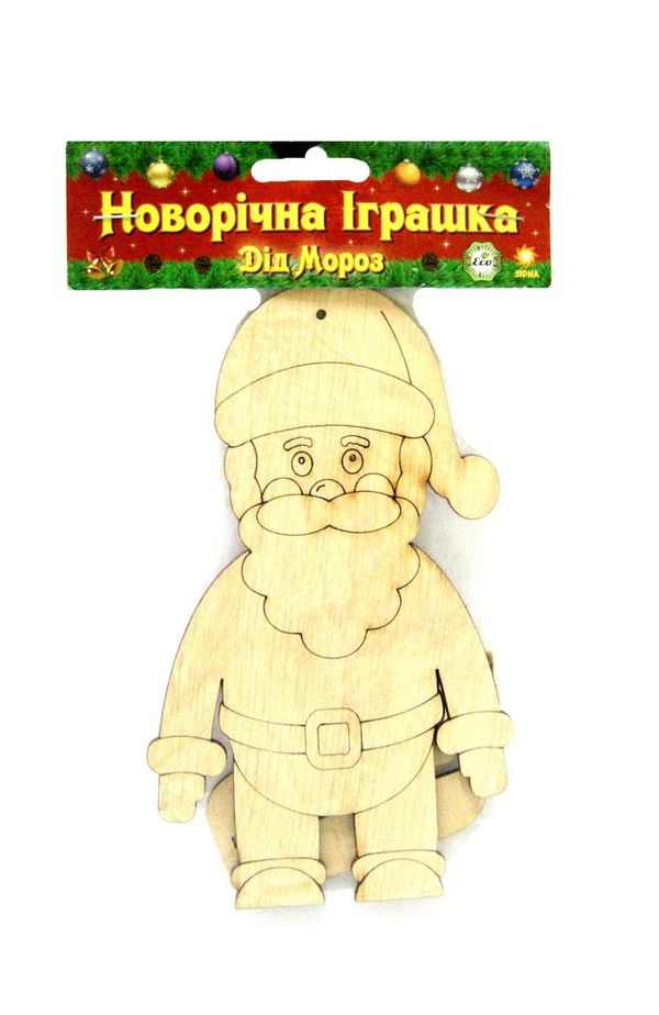 іграшка новорічна дід мороз деревяна розмальовка Ціна (цена) 26.30грн. | придбати  купити (купить) іграшка новорічна дід мороз деревяна розмальовка доставка по Украине, купить книгу, детские игрушки, компакт диски 1