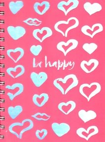 блокнот А5 сердечка / горошки / кольорові смужки в асортименті (пружина) тверда обкладинка ТОП-2 куп