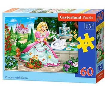 пазли castorland 60 елементів принцеса та лебідь артикул 066056