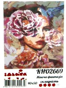 Розпис по номерах 40х50 КНО2669 Жіноча фантазія "Ідейка"