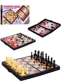 шахмати магнітні (9831) 3 в 1 в коробці шахи