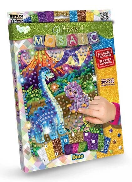 блискуча мозаїка Glitter mosaic БМ-03-01 Dino Ціна (цена) 50.30грн. | придбати  купити (купить) блискуча мозаїка Glitter mosaic БМ-03-01 Dino доставка по Украине, купить книгу, детские игрушки, компакт диски 0