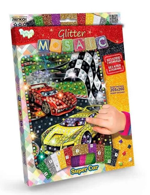 блискуча мозаїка Glitter mosaic БМ-03-02 Super Car Ціна (цена) 59.10грн. | придбати  купити (купить) блискуча мозаїка Glitter mosaic БМ-03-02 Super Car доставка по Украине, купить книгу, детские игрушки, компакт диски 0
