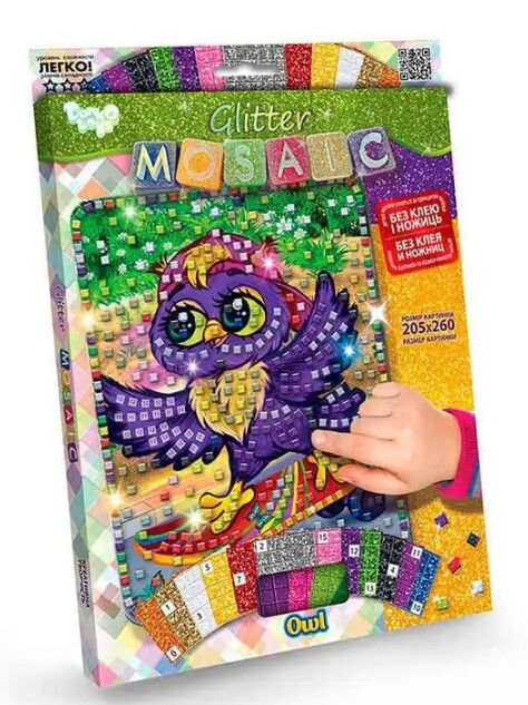 блискуча мозаїка Glitter mosaic БМ-03-04 Owl Ціна (цена) 59.10грн. | придбати  купити (купить) блискуча мозаїка Glitter mosaic БМ-03-04 Owl доставка по Украине, купить книгу, детские игрушки, компакт диски 0