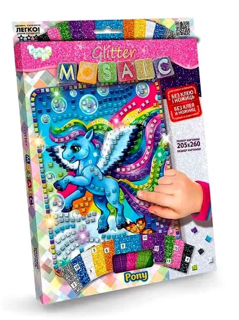 блискуча мозаїка Glitter mosaic БМ-03-06 Pony Ціна (цена) 59.10грн. | придбати  купити (купить) блискуча мозаїка Glitter mosaic БМ-03-06 Pony доставка по Украине, купить книгу, детские игрушки, компакт диски 0