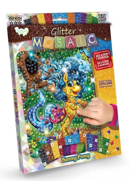 блискуча мозаїка Glitter mosaic БМ-03-07 Funny Pony Ціна (цена) 59.10грн. | придбати  купити (купить) блискуча мозаїка Glitter mosaic БМ-03-07 Funny Pony доставка по Украине, купить книгу, детские игрушки, компакт диски 0