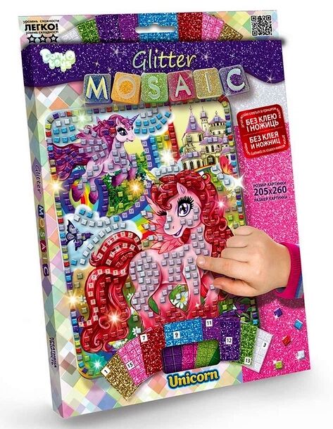блискуча мозаїка Glitter mosaic БМ-03-08 Unicorn Ціна (цена) 59.10грн. | придбати  купити (купить) блискуча мозаїка Glitter mosaic БМ-03-08 Unicorn доставка по Украине, купить книгу, детские игрушки, компакт диски 0
