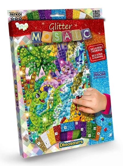 блискуча мозаїка Glitter mosaic БМ-03-09 Dinosaurs Ціна (цена) 59.10грн. | придбати  купити (купить) блискуча мозаїка Glitter mosaic БМ-03-09 Dinosaurs доставка по Украине, купить книгу, детские игрушки, компакт диски 0