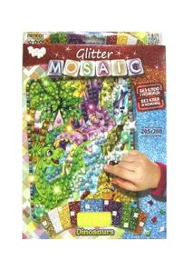 блискуча мозаїка Glitter mosaic БМ-03-09 Dinosaurs