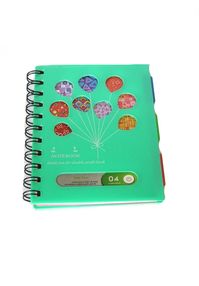 блокнот а6 110 аркушів пластиковая обложка на пружине    на 3 разделителя