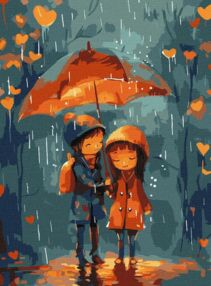 Розпис по номерах 30х40 КНО8472 Під парасолькою "Ідейка"