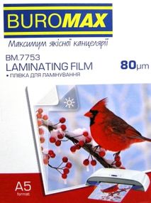 плівка для ламінування Buromax А5/80мкр 100 аркушів ВМ.7753 154х216мм