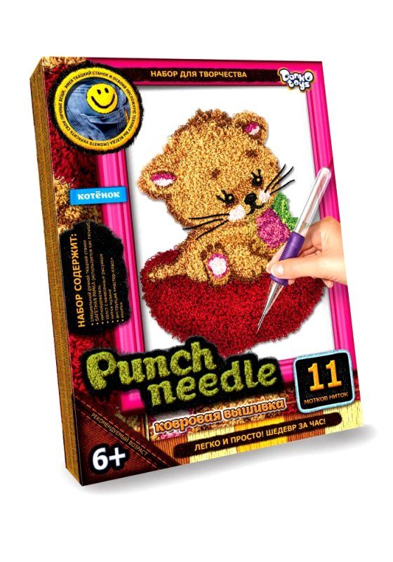 Набір Punch Needle Коврова вишивка Кошеня PN-01-02 Ціна (цена) 98.90грн. | придбати  купити (купить) Набір Punch Needle Коврова вишивка Кошеня PN-01-02 доставка по Украине, купить книгу, детские игрушки, компакт диски 1