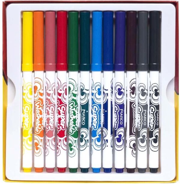фломастер водні 12 кольорів MARCO  1630 Ціна (цена) 81.30грн. | придбати  купити (купить) фломастер водні 12 кольорів MARCO  1630 доставка по Украине, купить книгу, детские игрушки, компакт диски 2