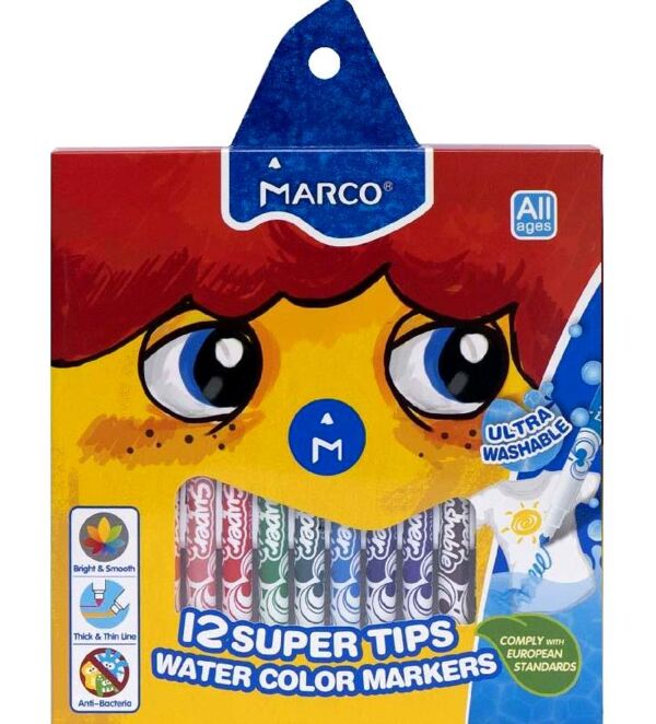 фломастер водні 12 кольорів MARCO  1630 Ціна (цена) 81.30грн. | придбати  купити (купить) фломастер водні 12 кольорів MARCO  1630 доставка по Украине, купить книгу, детские игрушки, компакт диски 1