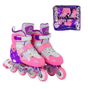 ролики дитячі розмір 30-33 артикул  30044-S рожеві колеса PVC 6,5см світло ролики дитячі розмір 30-33 артикул  30044-S рожеві колеса PVC 6,5см світло