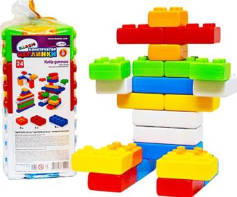 Конструктор №1 24 деталей Цеглинки у вініловому тубусі 115/19