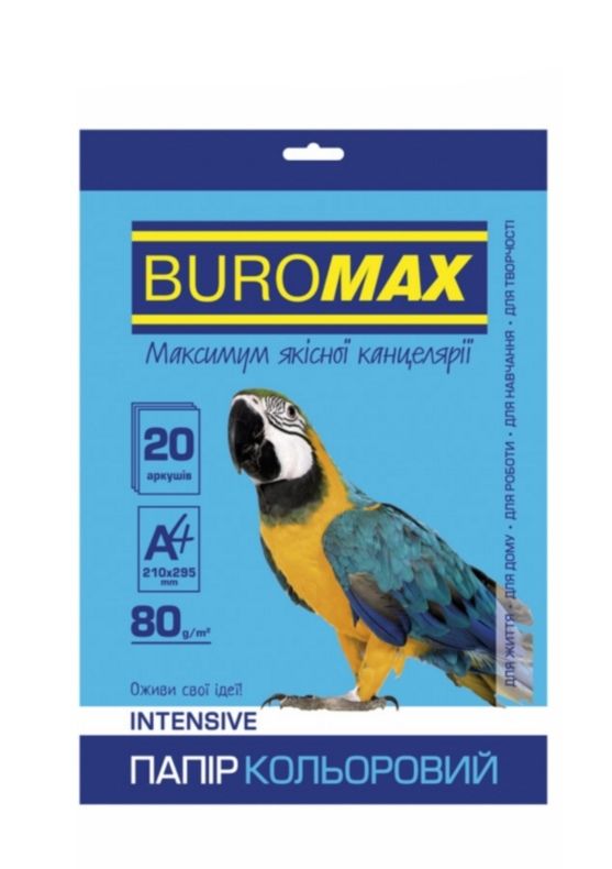 ПАПІР КОЛЬОРОВИЙ А4/80 20АРК Intensiv св-синій Buromax BM.2721320-30 Ціна (цена) 16.50грн. | придбати  купити (купить) ПАПІР КОЛЬОРОВИЙ А4/80 20АРК Intensiv св-синій Buromax BM.2721320-30 доставка по Украине, купить книгу, детские игрушки, компакт диски 1