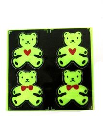 наліпки світовідбиваючі ведмедик 4 штуки на листі