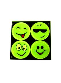 наліпки світовідбиваючі смайл веселий 4 штуки на листі