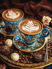 Розпис по номерах 30х40 КНО5712 Ранковий аромат з фарбами металік "Ідейка"