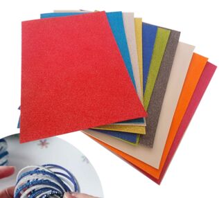 фоаміран а4 1,0 мм товщина набір 10 кольорів з глітером клейкий мікс